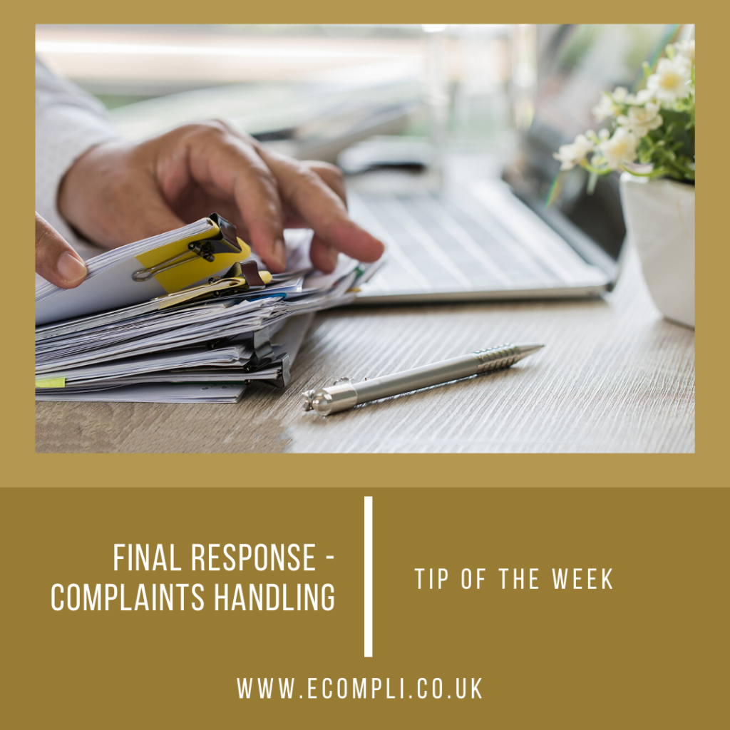 Ecompli - FCA Final Response Complaints Handling